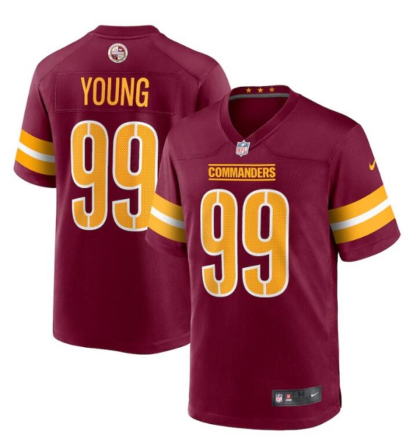 Men's Washington Football Team #99 Chase Young 2022 Burgundy Commanders Game Stitched Jersey